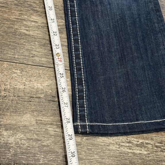 Miss Me Jeans Womens 26 Blue Signature Boot MK 324 Embroidered Distressed‎ Denim - Picture 14 of 15